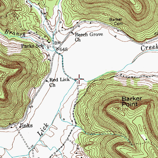Topographic Map of Jenkins Branch, KY
