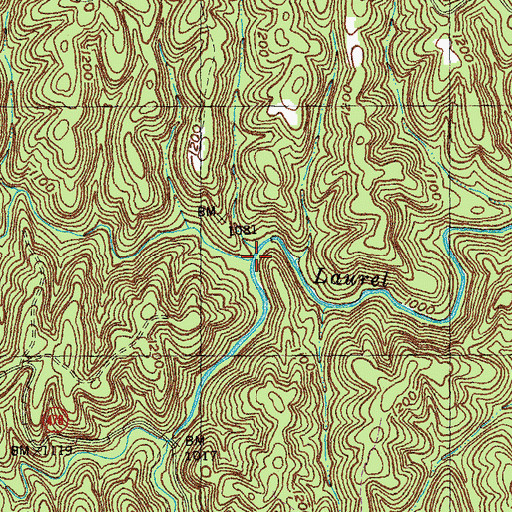 Topographic Map of Jenneys Branch, KY