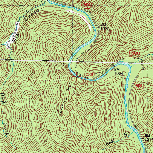 Topographic Map of Jericho Hollow, KY