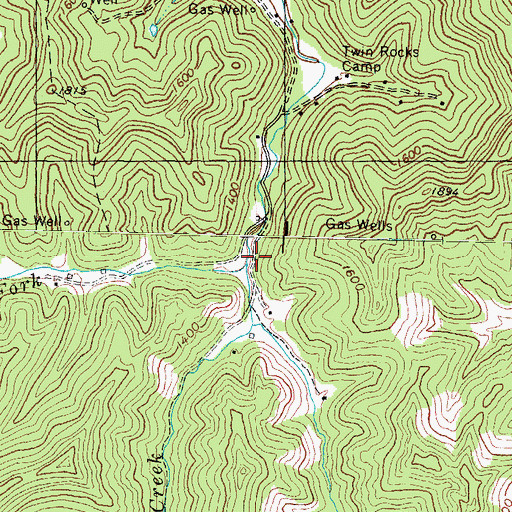 Topographic Map of Jerrys Fork, KY
