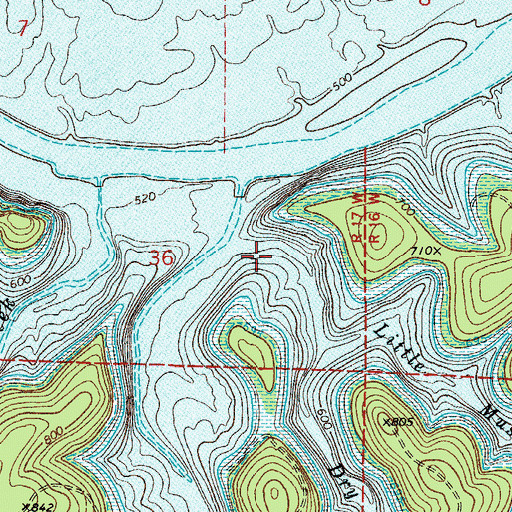 Topographic Map of Little Music Creek, AR