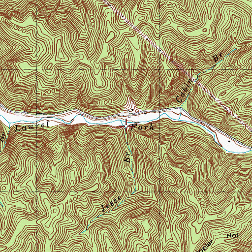 Topographic Map of Jesse Branch, KY