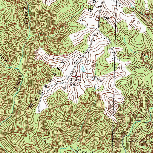 Topographic Map of Jewell Cemetery, KY