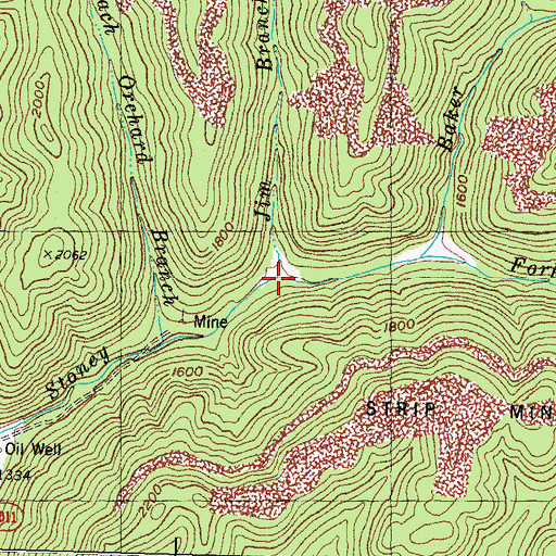Topographic Map of Jim Branch, KY