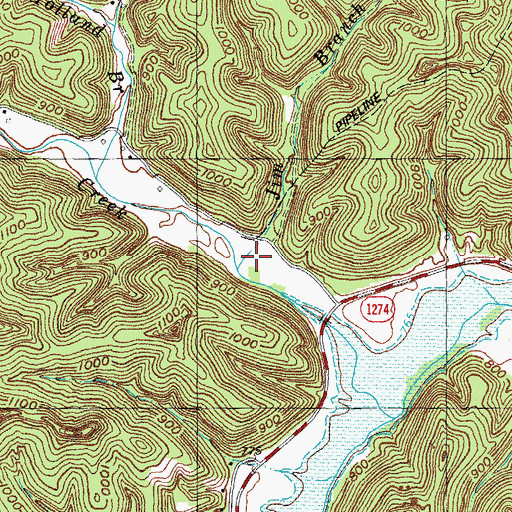 Topographic Map of Jim Branch, KY