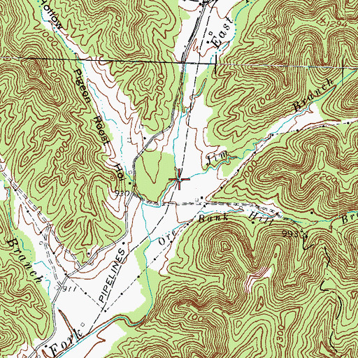 Topographic Map of Jim Branch, KY