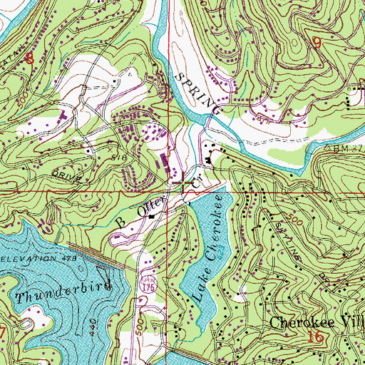 Topographic Map of Little Otter Creek, AR