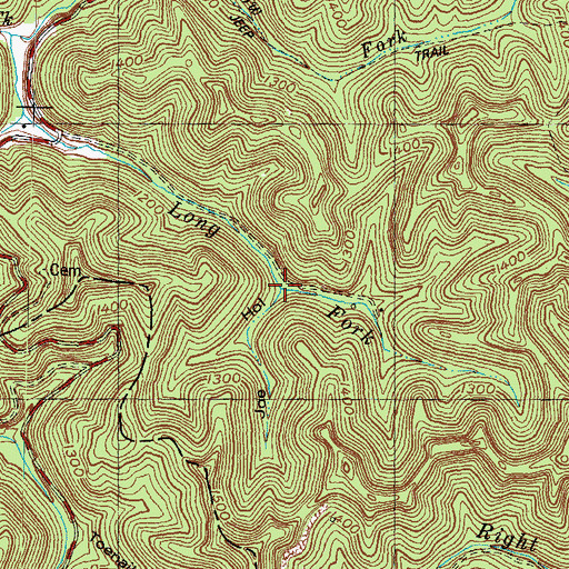 Topographic Map of Joe Hollow, KY