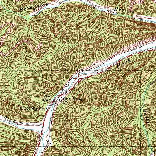 Topographic Map of John C School, KY