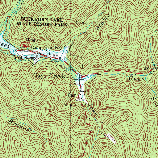 Topographic Map of John Fork, KY