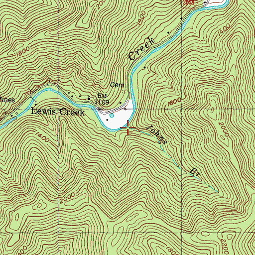 Topographic Map of Johns Branch, KY