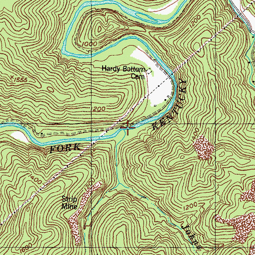 Topographic Map of Johns Creek, KY