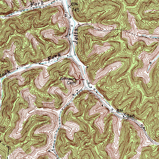 Topographic Map of Johnson Cemetery, KY