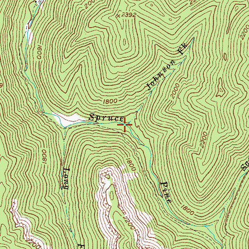 Topographic Map of Johnson Fork, KY