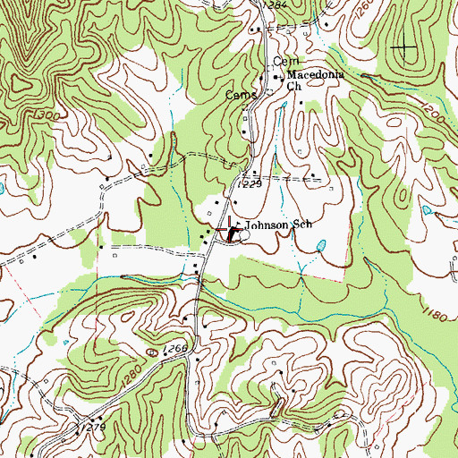 Topographic Map of Johnson School, KY