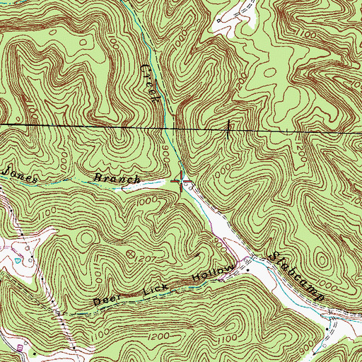 Topographic Map of Jones Branch, KY