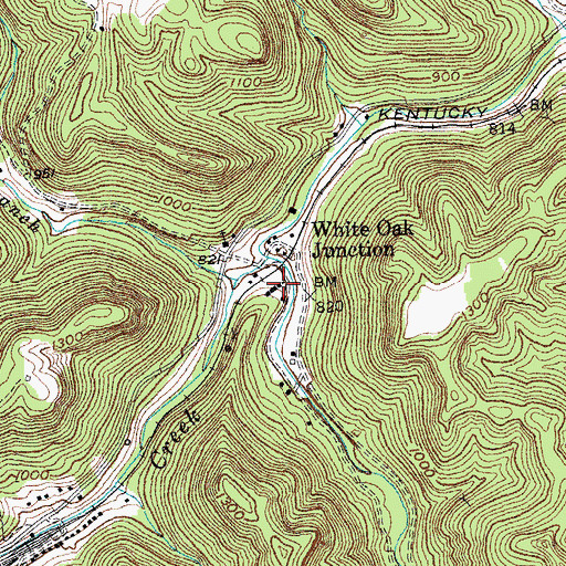 Topographic Map of Jones Branch, KY