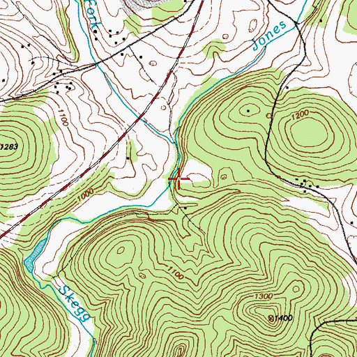 Topographic Map of Jones Creek, KY