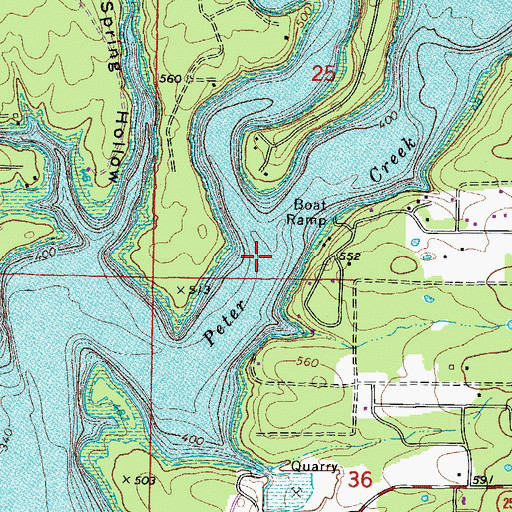 Topographic Map of Little Peter Creek, AR
