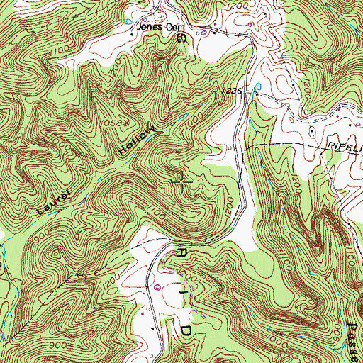 Topographic Map of Jones Ridge, KY