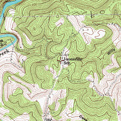 Topographic Map of Jonesville School, KY