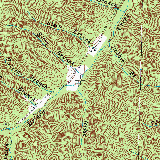 Topographic Map of Jordan Branch, KY