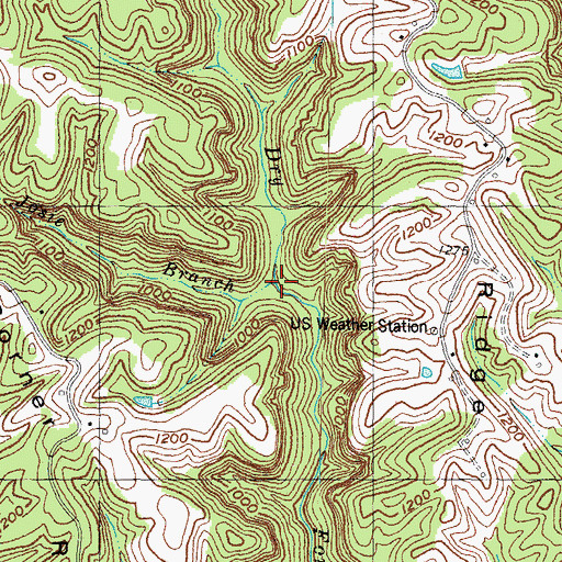 Topographic Map of Josie Branch, KY