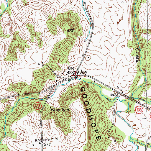 Topographic Map of Joy, KY