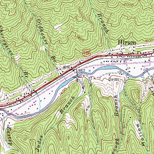 Topographic Map of Judes Branch, KY