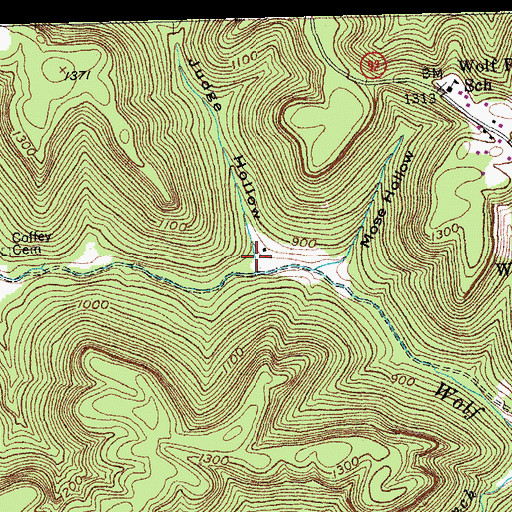 Topographic Map of Judge Hollow, KY