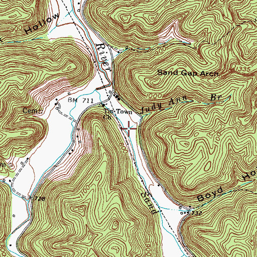 Topographic Map of Judy Ann Branch, KY