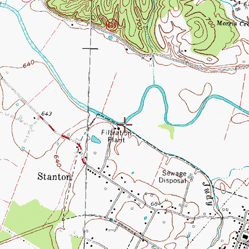 Topographic Map of Judy Creek, KY