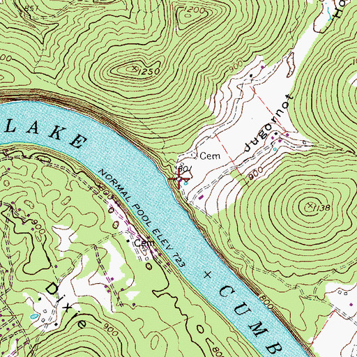 Topographic Map of Jugornot Hollow, KY