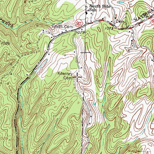 Topographic Map of Kearney Cemetery, KY