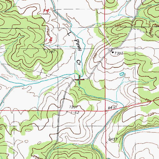 Topographic Map of Little Piney Creek, AR