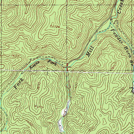 Topographic Map of Keens Fork, KY