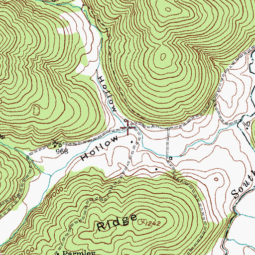 Topographic Map of Keeton Hollow, KY