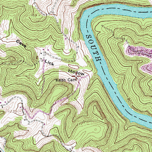 Topographic Map of Keith Cemetery, KY