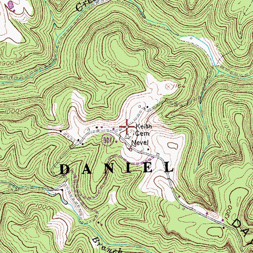 Topographic Map of Keith Cemetery, KY