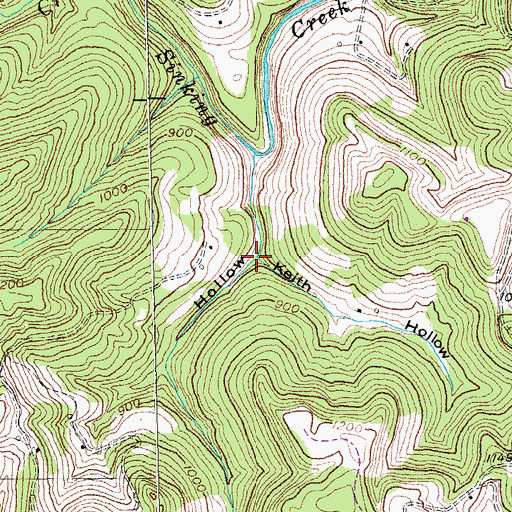 Topographic Map of Keith Hollow, KY