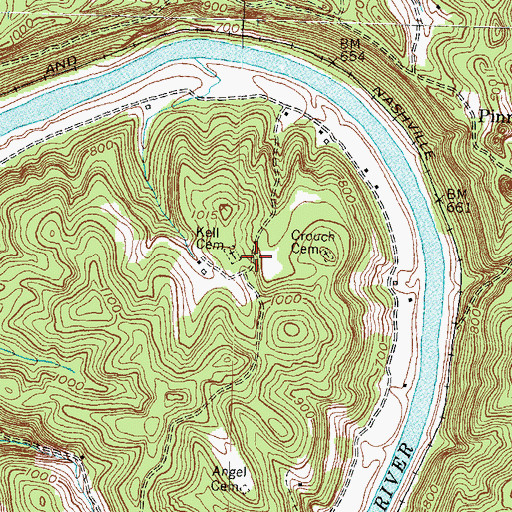Topographic Map of Kell Cemetery, KY