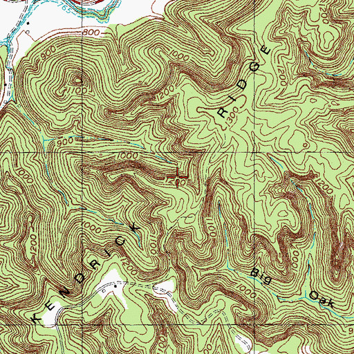 Topographic Map of Kendrick Ridge, KY