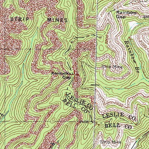 Topographic Map of Kentucky Gap, KY