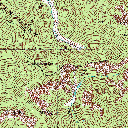 Topographic Map of Kentucky Ridge, KY