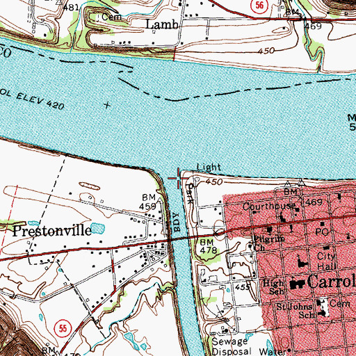 Topographic Map of Kentucky River, KY