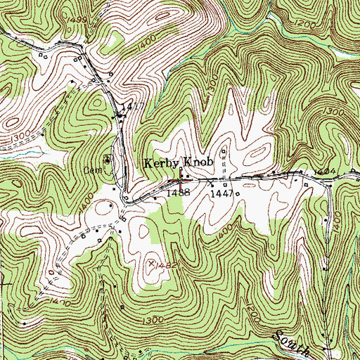 Topographic Map of Kerby Knob, KY