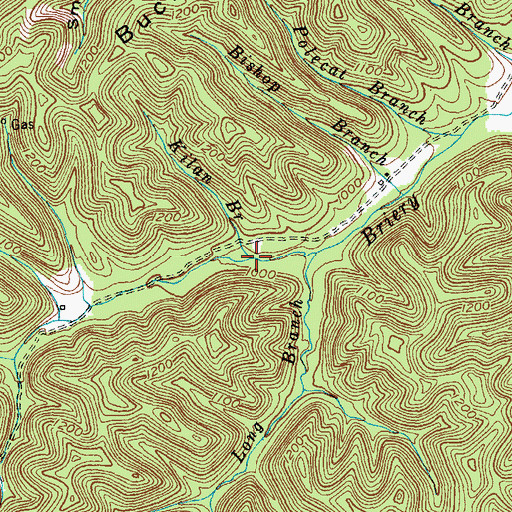 Topographic Map of Kilan Branch, KY