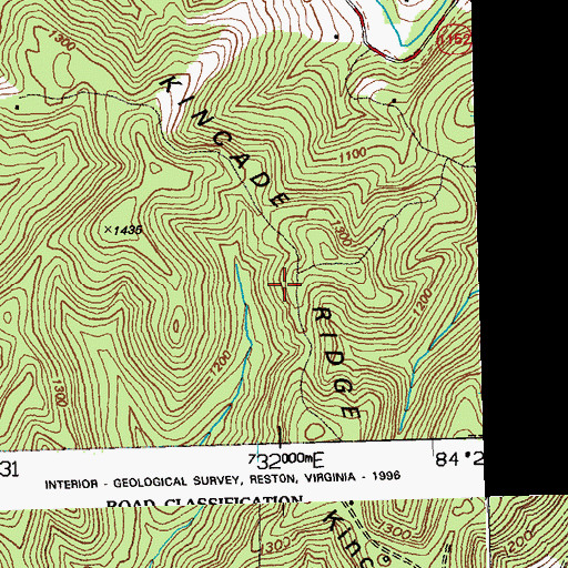 Topographic Map of Kincade Ridge, KY