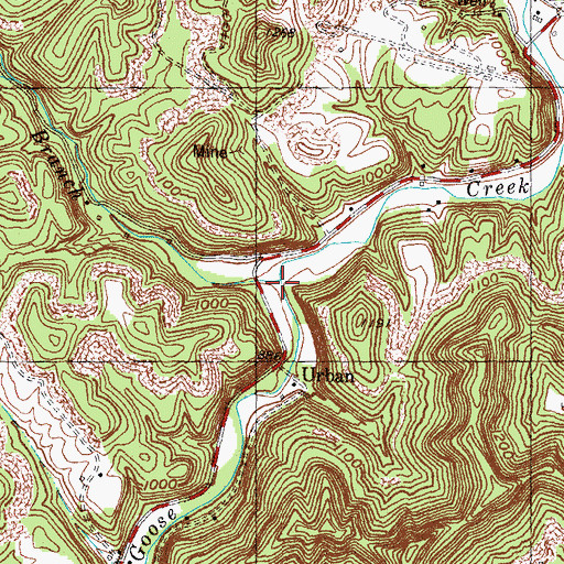 Topographic Map of Kincaid Branch, KY