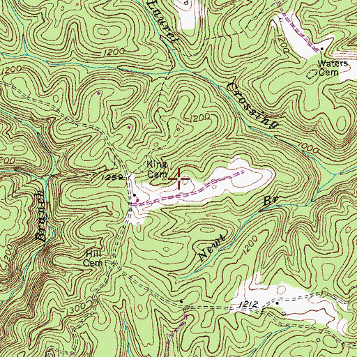 Topographic Map of King Cemetery, KY